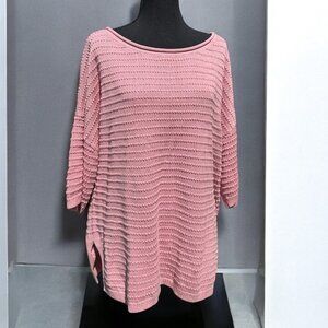 Women’s Pink Textured Knit Sweater Top
